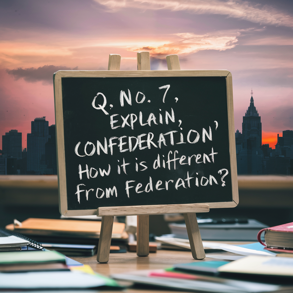 Q. no. 7. explain, ‘confederation’. how it is different from federation? (2016-i)